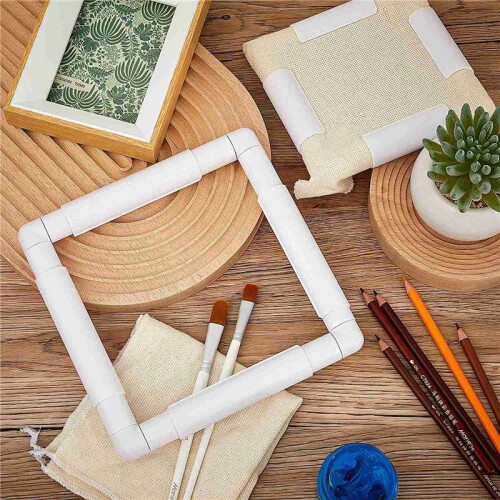 4Pc  Stitch Frame Quadrado Bordado Hoops Q Snaps para  Stitch Quilting Frame Sewing Hoop, 6X6 Polegadas, 8X8 Polegadas 2