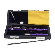 Purple Piccolo Flute C Key 16 Hole Lightweight for Kids Beginners Concert Gift