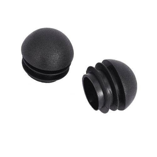 16 Pcs 25mm Dia Plastic Round Tube Inserts End Blanking Caps Black 2