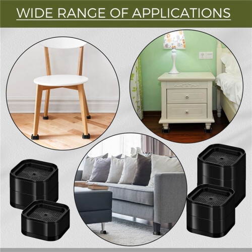 Furniture Risers Adjustable Bed Risers 1.38In Stackable Heavy Duty Bed Lifts Risers Square Bed Raising Blocks 32 Pcs