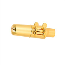 Alto Saxophone Metal Mouthpiece Set Gold Glossy Finish with Cap and Ligature for Easy Playability