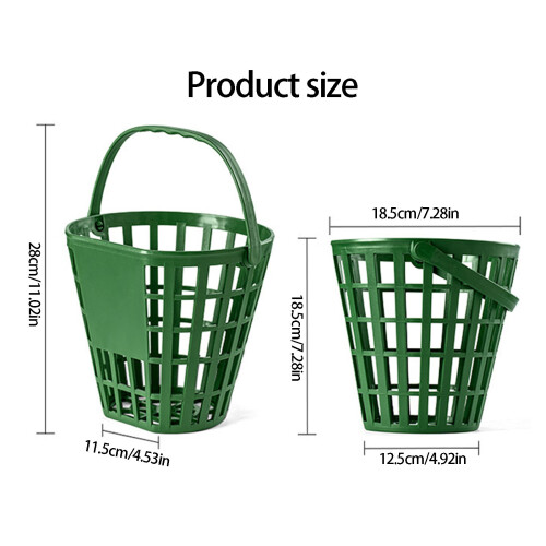 Portable Plastic Golf Ball Container Stable Carry Bucket with 2