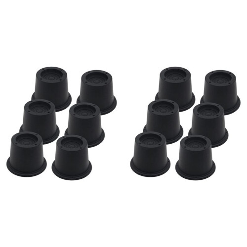 Pack Furniture Risers Preto Bed Risers 2,3 Polegadas, Elevadores de Cama para Sofá, Sofá, Mesa, Extensores Suportam Até 1.300 Libras