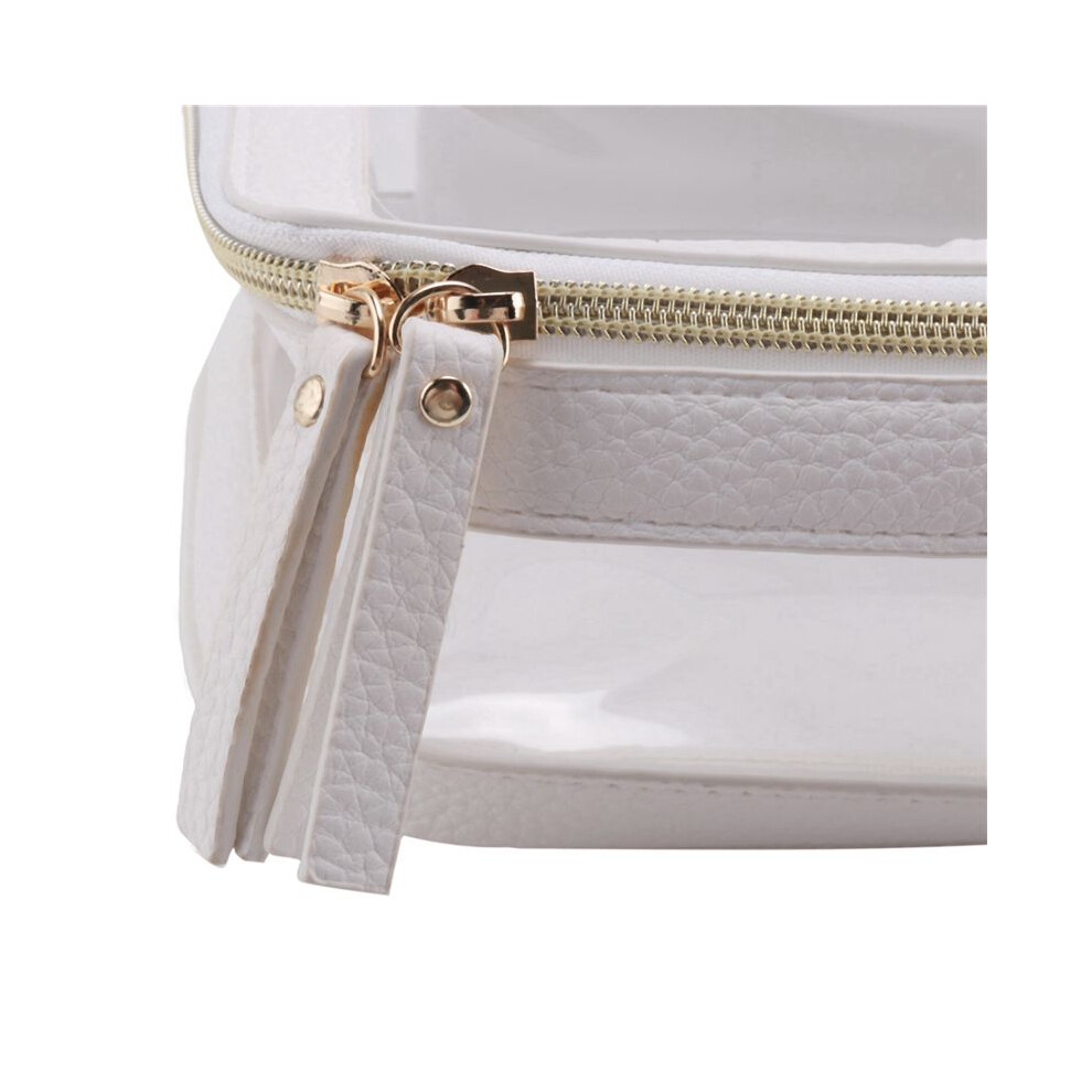 2X Clear Makeup Case Toiletry Bag Multipurpose Travel Makeup Train Case Portable Cosmetic Organizer Transparent Bag