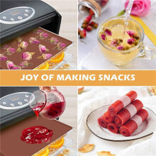 8X Silicone Dehydrator Sheets with , Fruit Leather Trays for Liquid Fruits Meat Herbs with Silicone Scraper