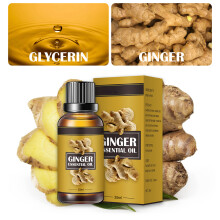 Kräuter Ingwer Schlankmachendes Massageöl, 30 ml, hellgelbe Flüssigkeit