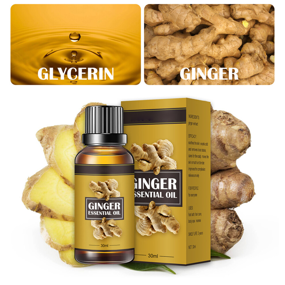 Herbal Ginger Slimming Massage Oil, 30ml Natural Drainage Liquid
