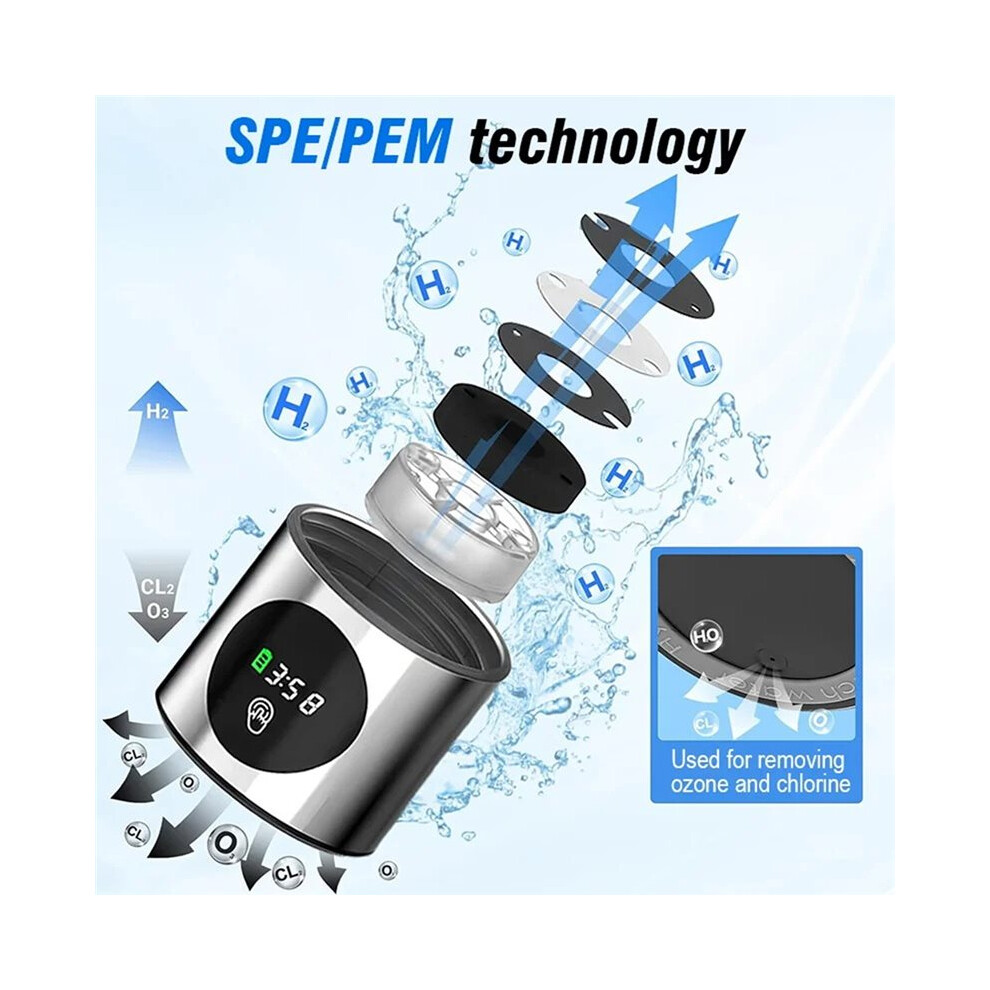 Performance Hydrogen Water Generator Bottle SPE+PEM Dual Chamber Lonizer + PPB& Display Electrolytic Hydrogen Water