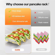 Supporto per Taco, Confezione da 4 Supporti In Acciaio Inossidabile con Maniglie, Vassoio per Taco Può Contenere Fino A 3 Tacos, Supporti per Taco