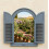 Arch Window Mirror Shutters Grey Plastic Frame Double Doors 49 X 57 Cm 1