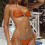 Bathing Suit for Women Halter Ring Linked Tie Side-brown S 4
