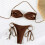 Bathing Suit for Women Halter Ring Linked Tie Side-Black L 6