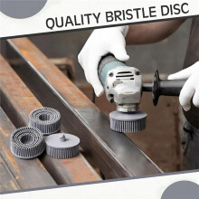 10 Pcs 2 Inch Bristle Disc Grit 120 White Deburring Electric Brush for Metal Polishing