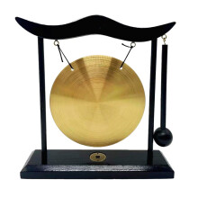 Chinese Desktop Gong with Mallet, Mini Tabletop Fengshui Gong for Home Decor, Office or Altar