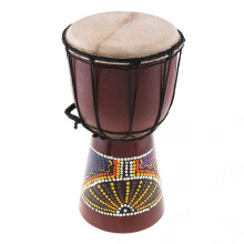 6 Inch African Djembe Drum with Authentic Goatskin Sound, HandCarved Solid Wood, Compact Size