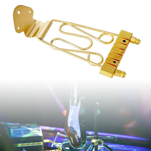 6 String Bass Guitar Tailpiece Bridge, Durable Metal Trapeze Design for Stable String Anchoring 1