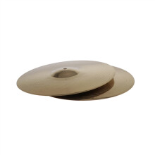 14 Inch Hi Hat Cymbals Set Golden Alloy Pair for Drum Set Bright Focused Sound Durable Finish