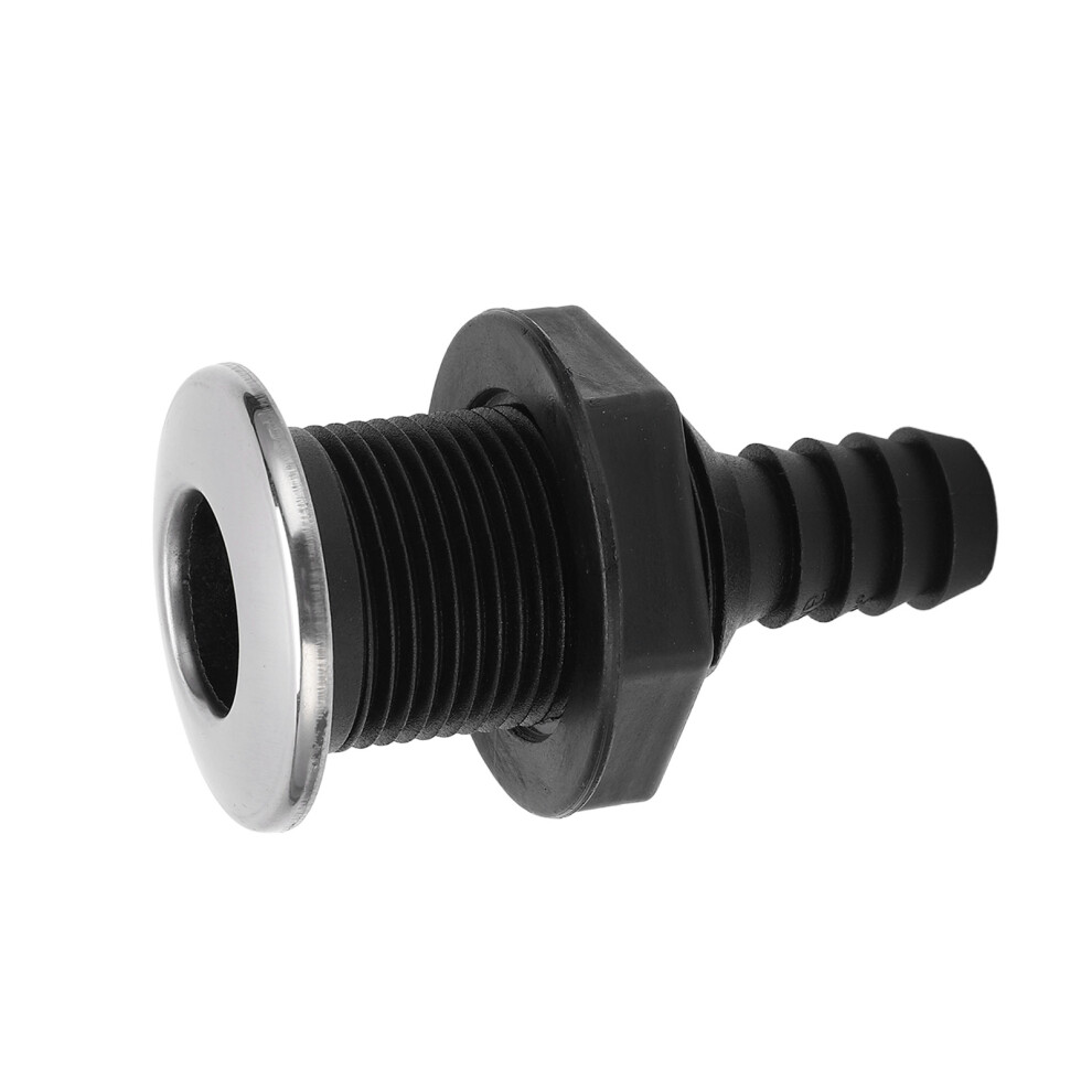 3/4In Through Hull Scupper Drain, With Ss Cover For Yacht Ship Black 4281390399899