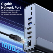 15-in-1 USB-C-Laptop-Dockingstation mit 4K@60Hz--Kompatiblem Display, USB-Hub, RJ45-, -, TF- und 3,5-mm-Anschlussadapter für PC und Laptop
