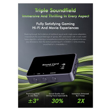 Gaming Sound Card Adapter for Desktop PCs CS:GO Valorant Apex Legends 3-in-1 Gaming Adapter for Gaming Streaming Etc.