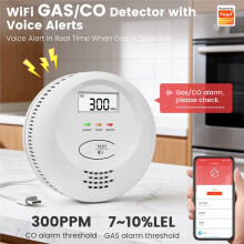 Tuya WiFi 2in1 Gas Leak Detector Carbon Monoxide Alarm Household Kitchen Natural Gas Coal Gas Leak Alarm Sensor