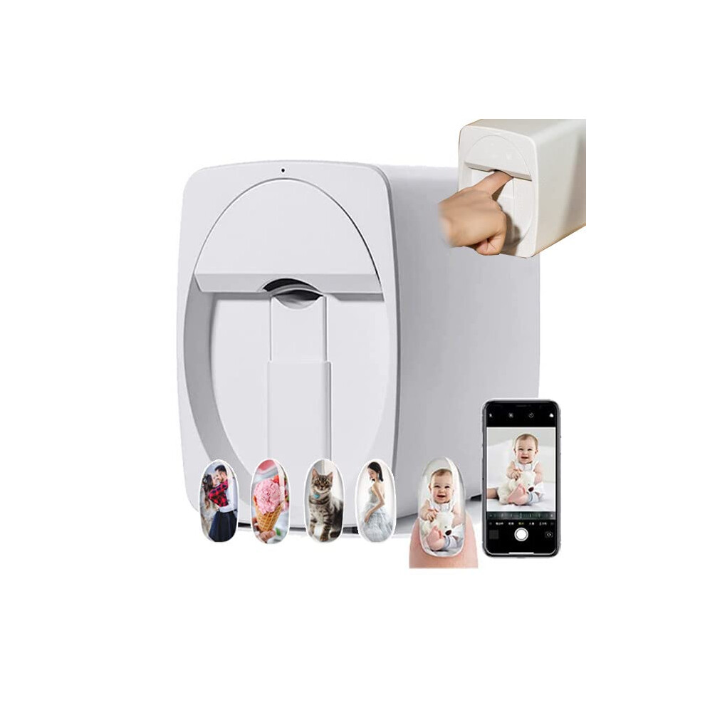 3D Smart Nail Printer with AI Nail Recognition, 2400DPI  Resolution, Wireless App Control for Home Salon B