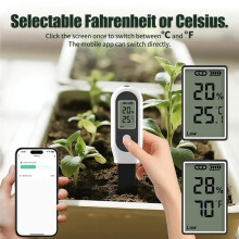 Tuya Zigbee Soil Moisture Sensor 3 in One Humidity Temperature Sunlight Meter Screen/APP Control for Plants Pots Garden