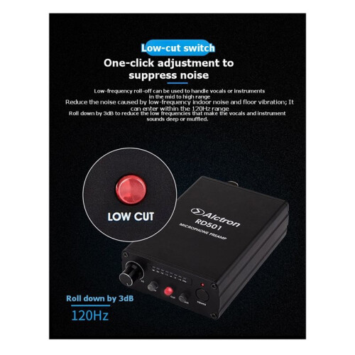 Alctron RD501 Single Channel Mic Amplifier Preamp Desktop Microphone Multifunction Professional for Studio Recording 2