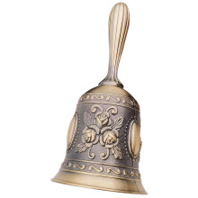 Bronze Hand Crank Service Bell with Clear Resonant Tone and Ergonomic Alloy Handle for Ceremonies