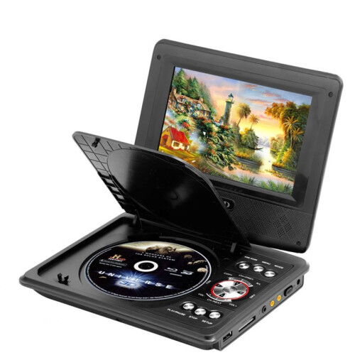 Leitor de DVD Portátil de 7,8 Polegadas com Tela LCD Widescreen 16:9 Giratória em 270, Controle Remoto, Gamepad e MP3. 1