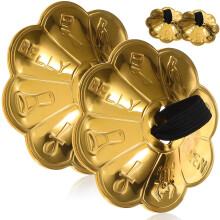 4 Pcs Brass Finger Cymbals for Belly Dance – Durable Metal Zills with Bright Resonant Sound