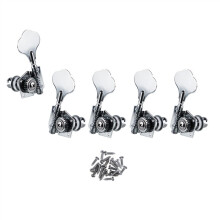 5 String Bass Tuning Pegs Chrome 1L4R Vintage Open Gear Machine Heads Replacement Tuners