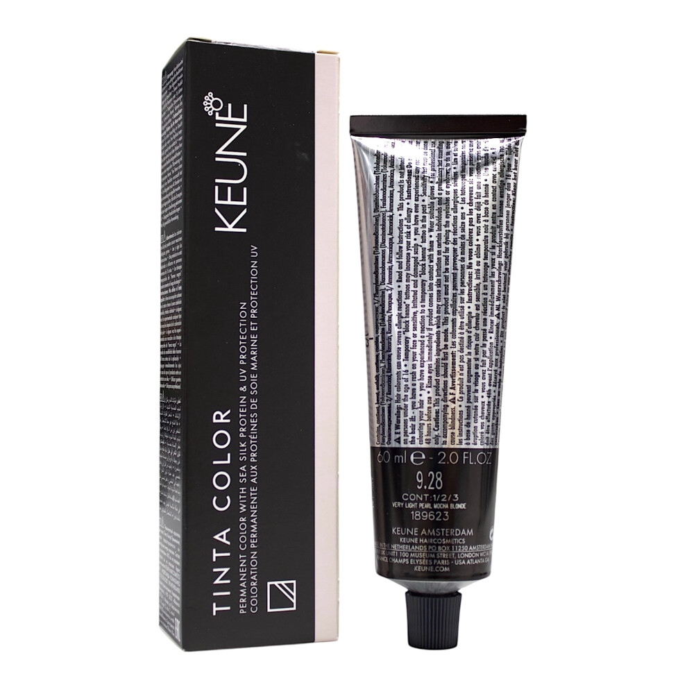 Keune White,Brown Tinta Color 9.28 Permanent Color Super Very Light Pearl Mocha Blonde 2 Oz