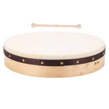 18 Inch Irish Sheepskin Frame Drum with Drum Stick, Wood Hand Drum for Folk Music and Strong Sound