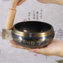 Tibetan Singing Bowl 10.5cm Copper Meditation Sound Bowl for Chakra Healing and Stress Relief