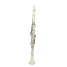 White Bb Clarinet 17 Key Student Starter Kit with Case, Reeds and Cleaning Accessories