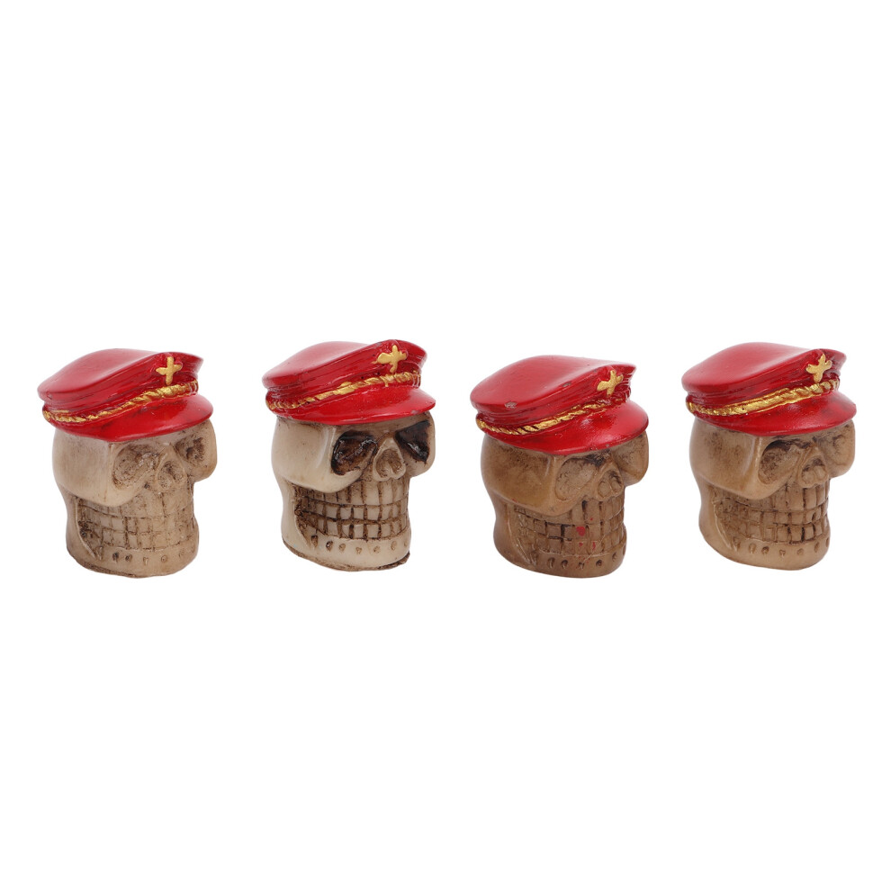 4Pcs Skull Tire Valve Caps Universal For Cars Bikes Suvs Trucks Red 8461390401570