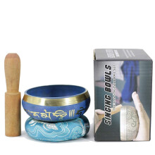 Tibetan Singing Bowl Set with Cushion and Striker for Yoga Meditation and Clear Resonant Tone