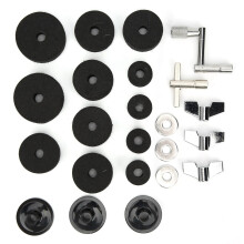 23 Piece Black Drum Cymbal Felt Pads Kit Non Slip Design Percussion Accessories