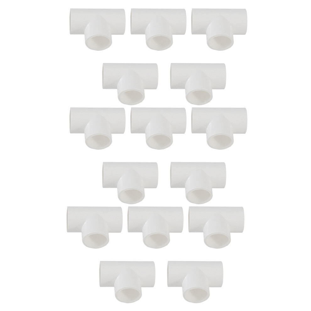 20Mm Pvc Tee 3 Way Water Pipe Tube Adapter Connectors White 15 Pcs 6033733702808
