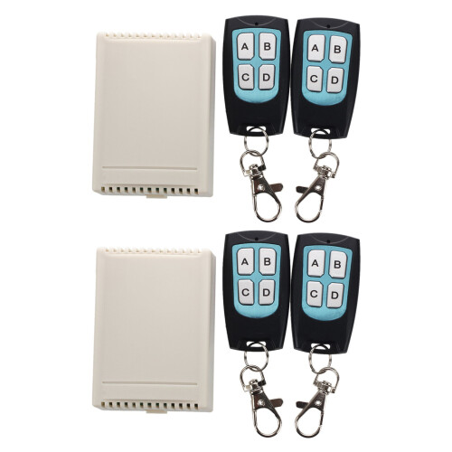 12V 4 Channel 200M Wireless RF Remote Control  4 Transmitter + 2 Receiver 1