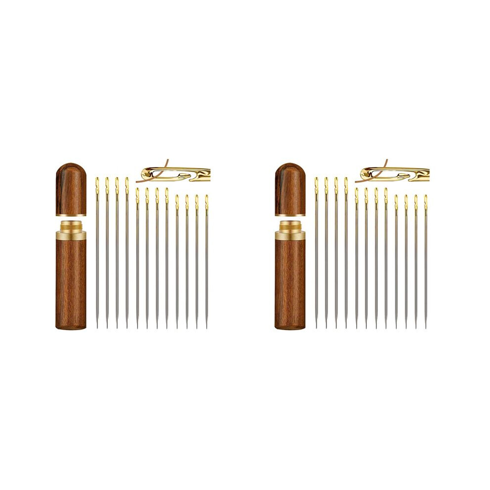 2X Self-Threading Needles,Sewing Needles For Hand Sewing,For The Elderly,Easy Side Threading Stitching Pins A 6032651122255
