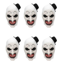 6X Halloween-Terrifier-Maske, Killer-Clown-Maske, Gruseliges Joker-Kostüm, Halloween-Horror-Gruselmaske für Erwachsene, Männer und Frauen