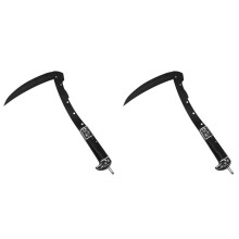 2X Faucille Pliante Noire avec Lame et Fourreau en Acier Inoxydable Adaptée à la Tonte Agricole