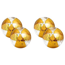 4 Stuks 16 Inch Opblaasbare Strandballen Gouden Confetti Zwembadballen voor Zwembad voor Volwassenen Zomer Verjaardagsfeestje Goud
