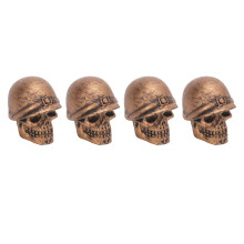 4 Stück Motorrad- und Fahrradradventilkappen mit Totenkopf-Design, antioxidives Bronze
