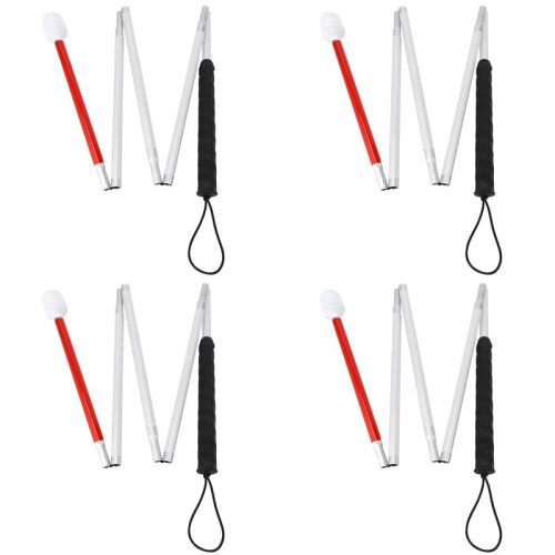 4X Aluminum Folding Cane 4-Sec Folding Cane with Rolling Tip for Blind Walking Stick 1