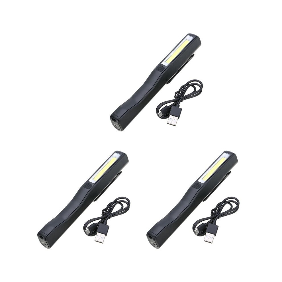 3X Rechargeable Led Cob Portable Camping Work Inspection Light Lamp Hand Torch Magnetic Black 4712974587826