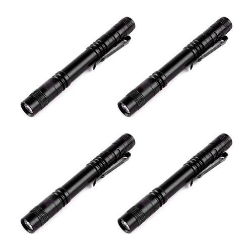 4PC LED  Flashlight - High Lumen, Zoomable, Water Resistant Light - Pocket-Size Small LED Flashlight