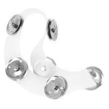 Double Row HiHat Tambourine for Drum Kit with Bells, Mountable Cymbal Percussion Accessory
